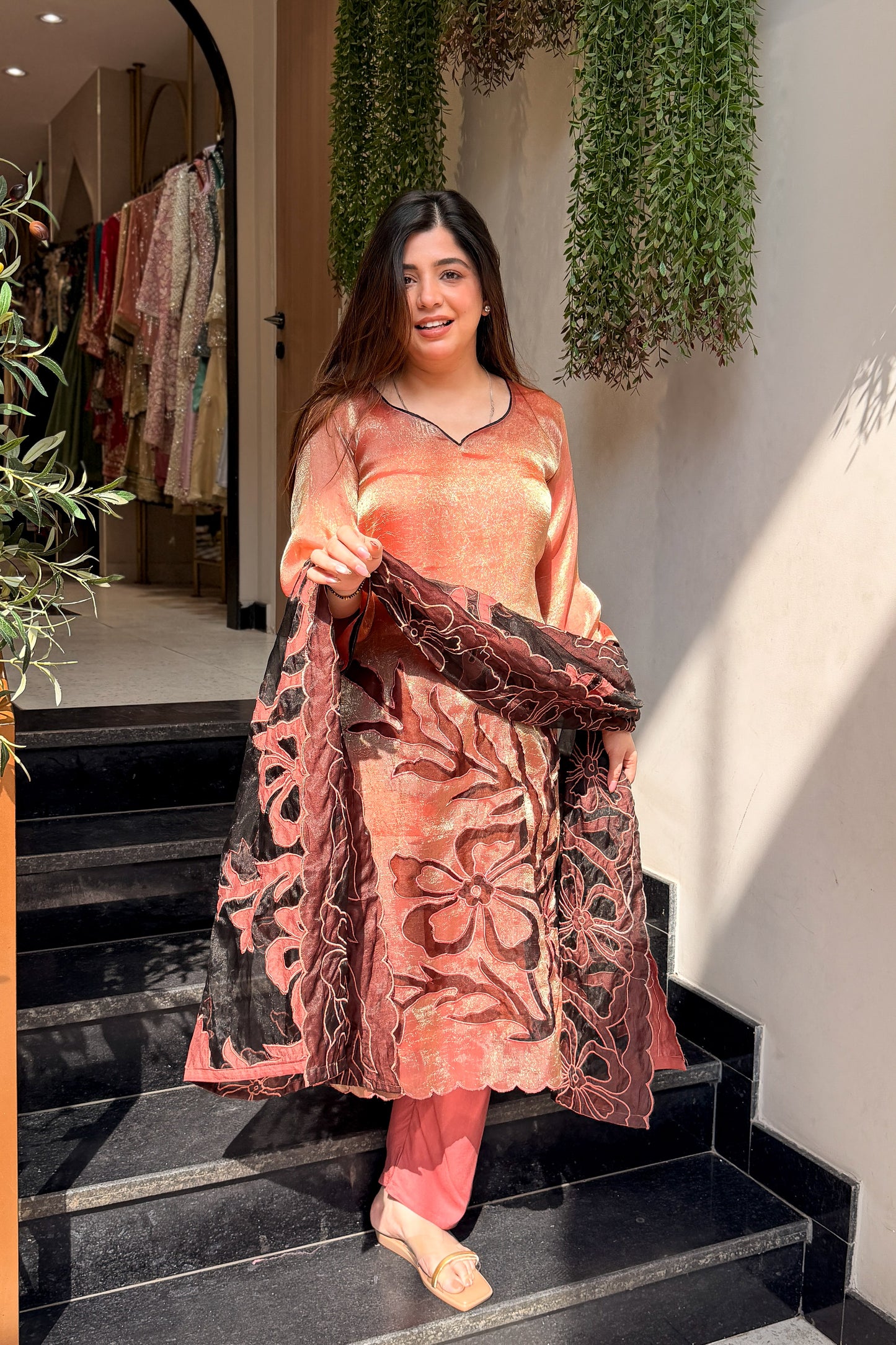 Hania Cutwork Tissue Suit Set
