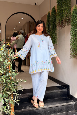 Aaliya Floral Thread Work Co ord Set