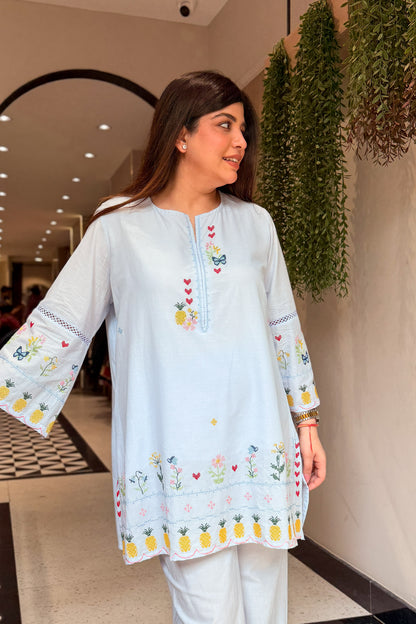 Aaliya Floral Thread Work Co ord Set
