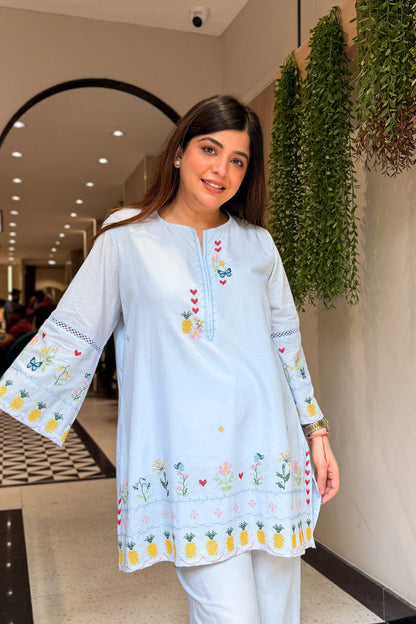Aaliya Floral Thread Work Co ord Set