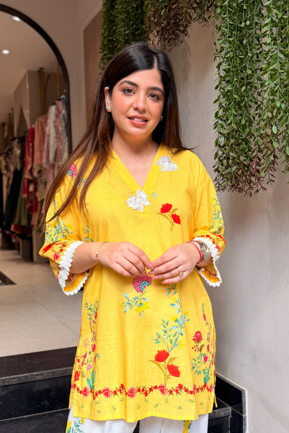 Livanya Floral Thread Work Co ord Set