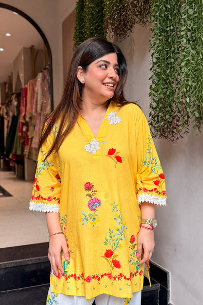 Livanya Floral Thread Work Co ord Set