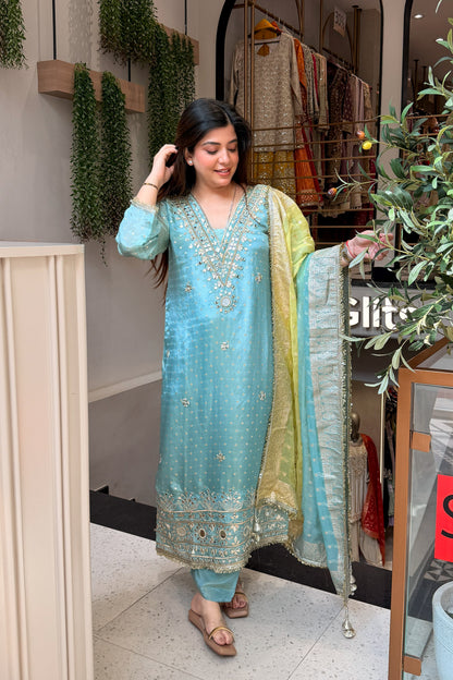 Shloka Mirror & Gotta Detailing Suit Set