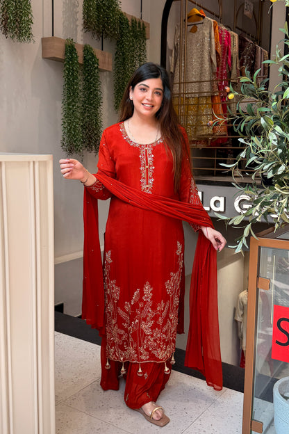 Avirika Hand Embroidered Long Suit Set