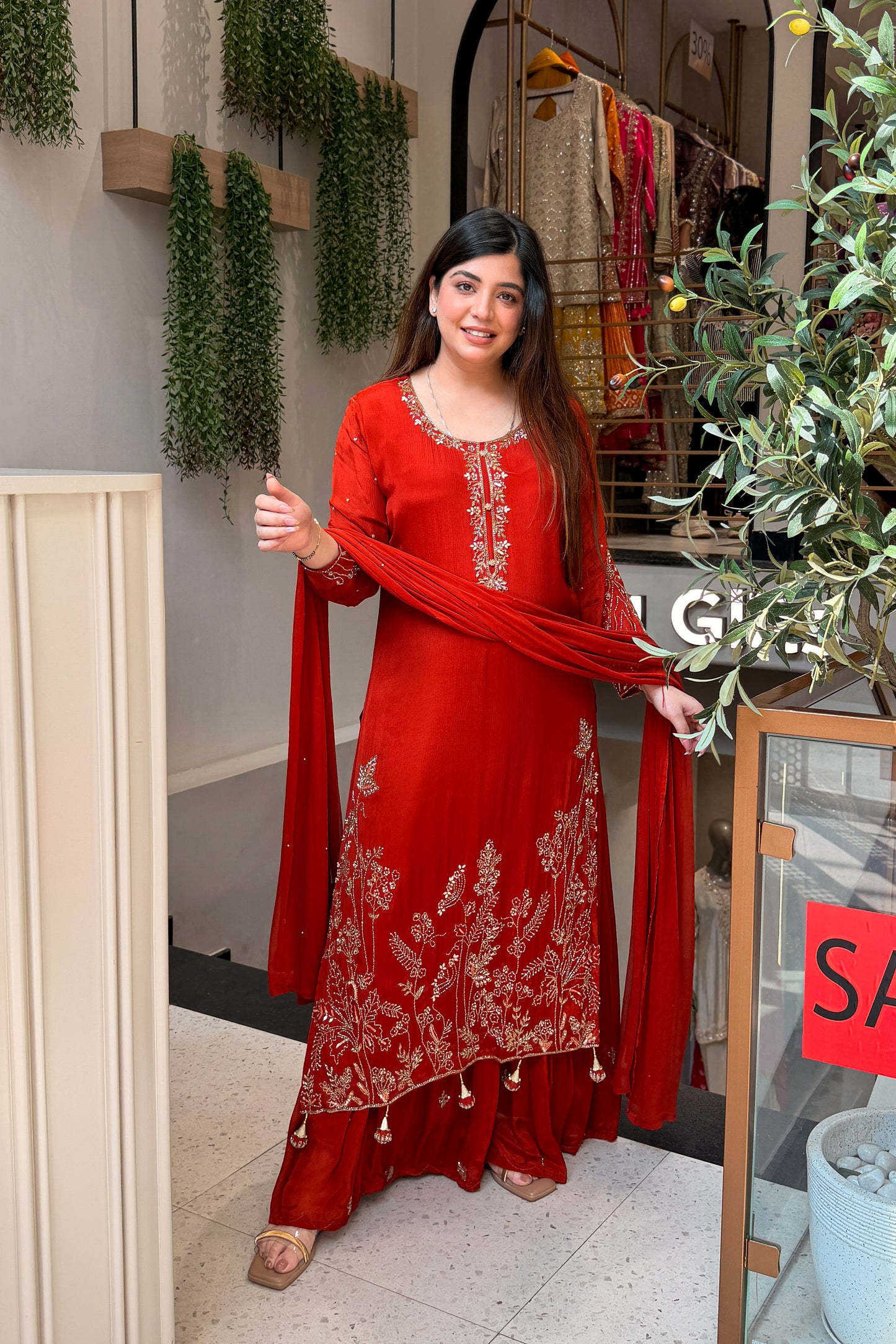 Avirika Hand Embroidered Long Suit Set