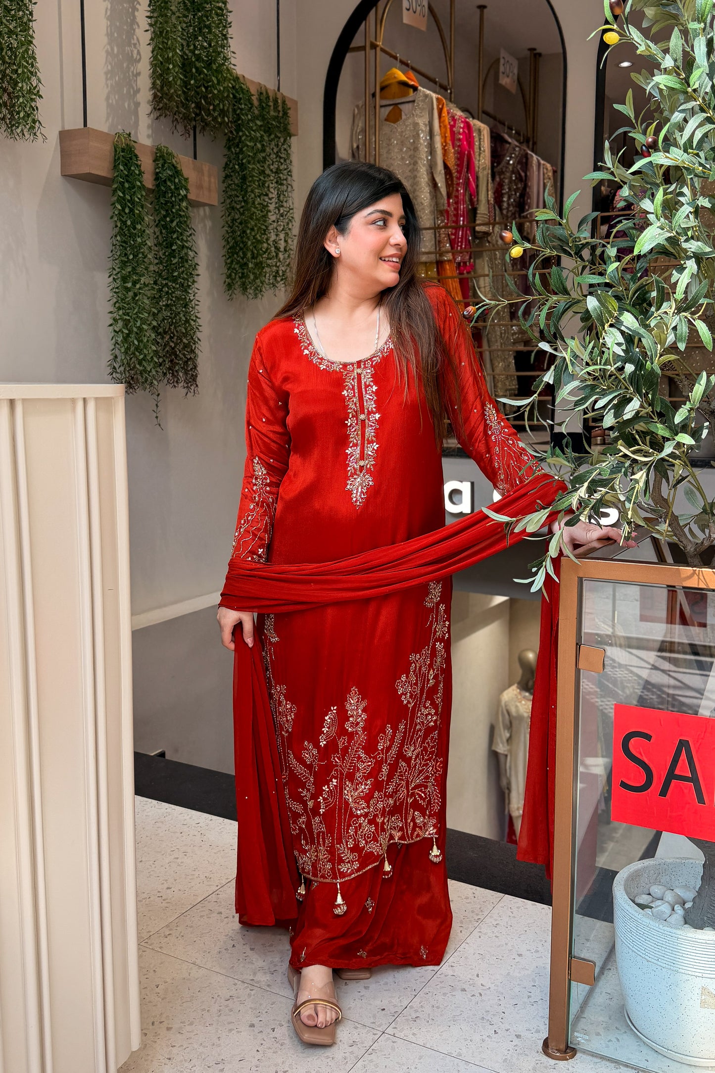 Avirika Hand Embroidered Long Suit Set