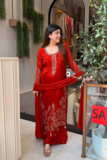 Avirika Hand Embroidered Long Suit Set