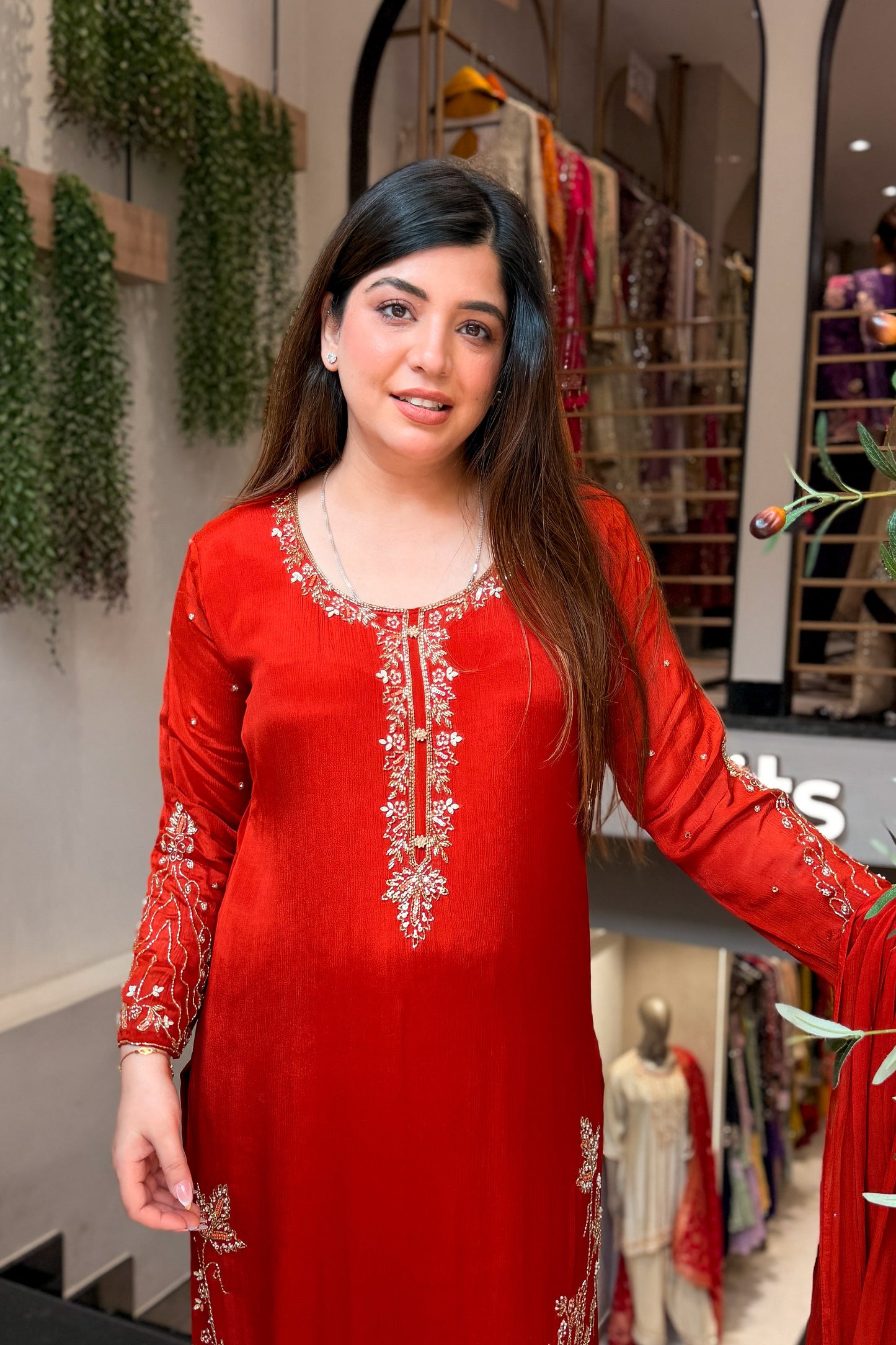 Avirika Hand Embroidered Long Suit Set