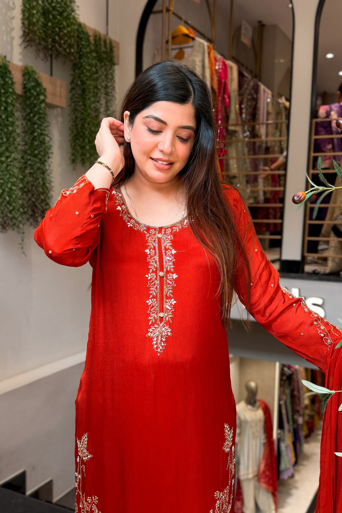 Avirika Hand Embroidered Long Suit Set
