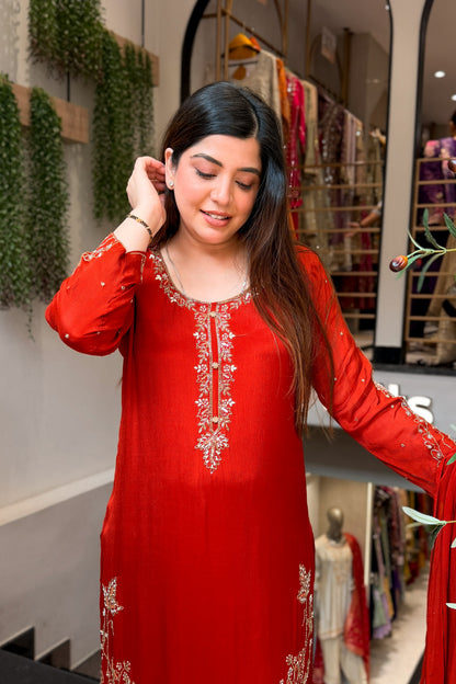 Avirika Hand Embroidered Long Suit Set