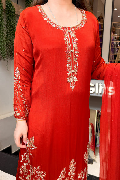 Avirika Hand Embroidered Long Suit Set