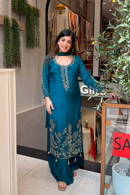 Avirika Hand Embroidered Long Suit Set