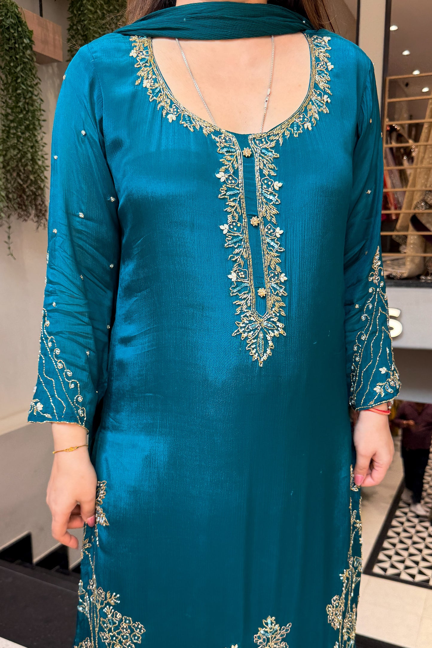 Avirika Hand Embroidered Long Suit Set