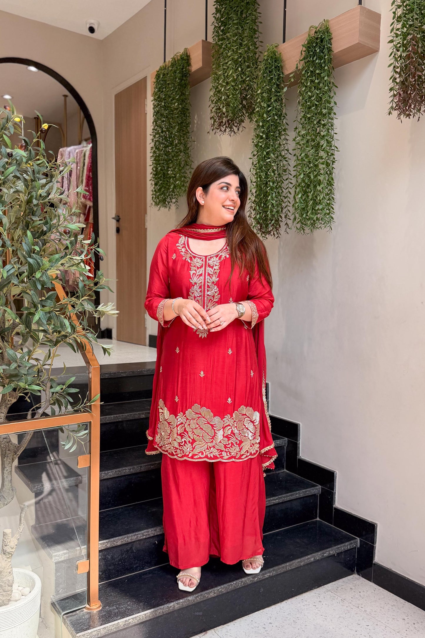 Viyona Embroidered Suit Set