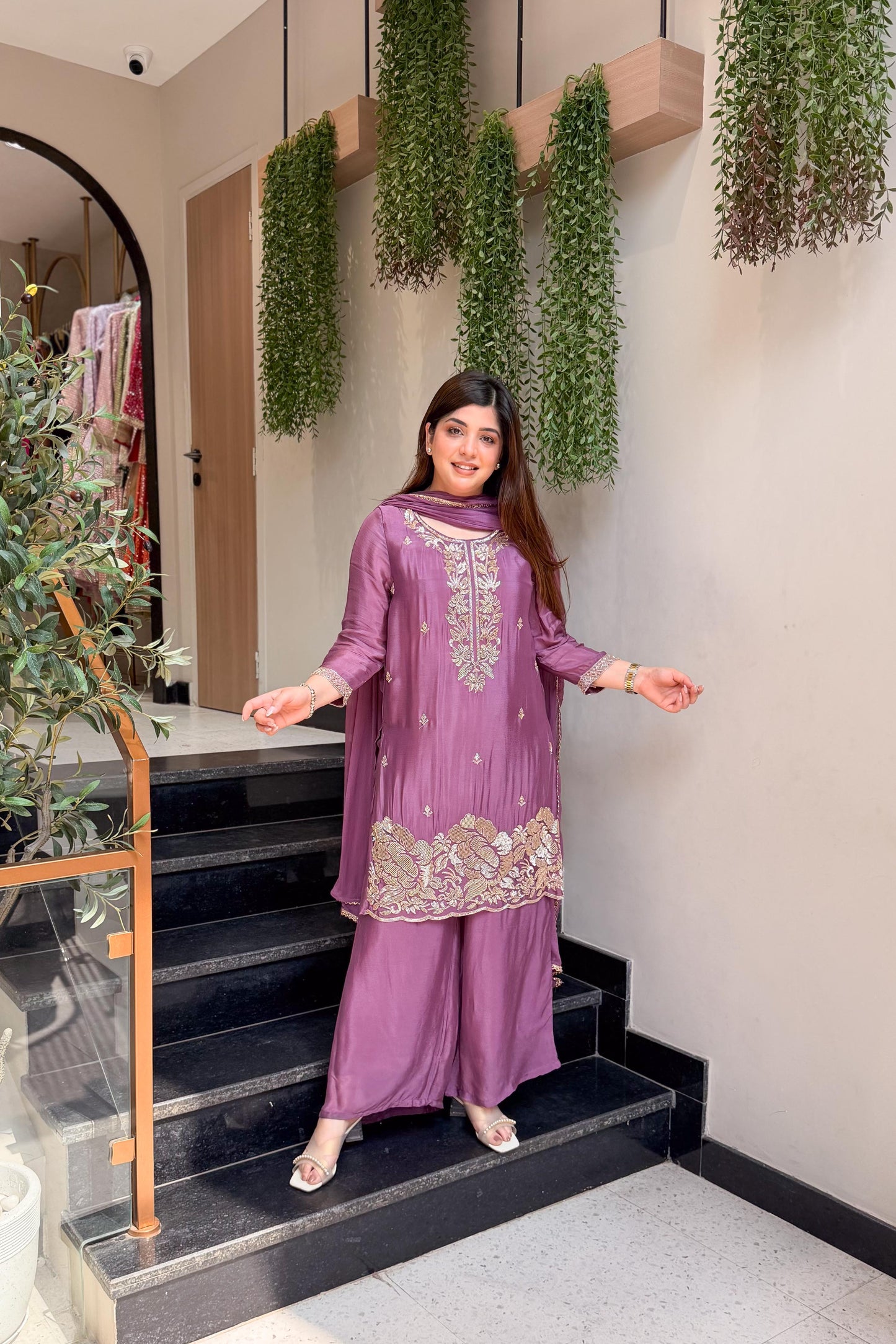 Viyona Embroidered Suit Set