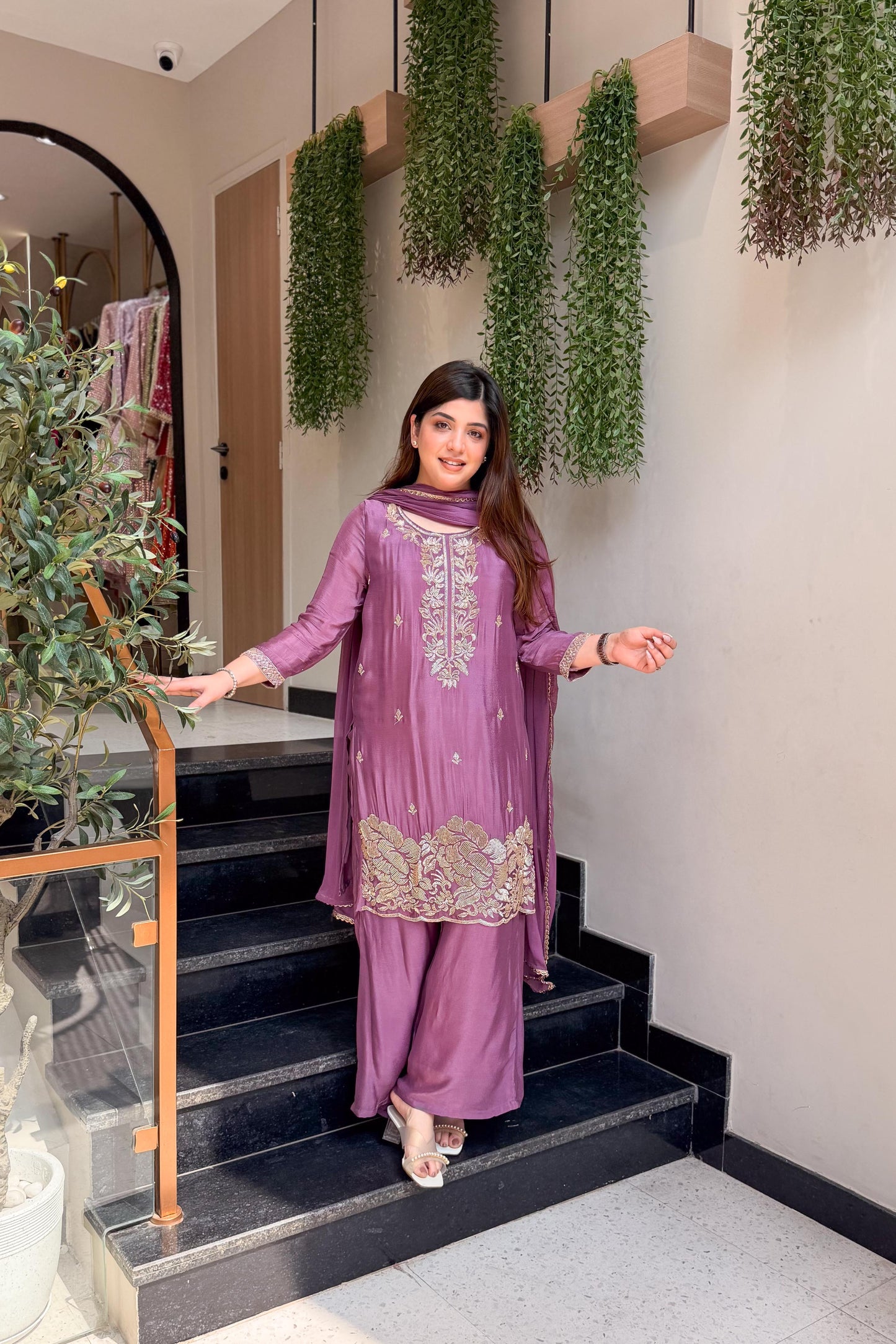 Viyona Embroidered Suit Set