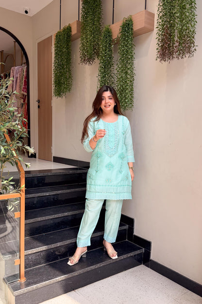 Ziana Embroidered Co ord Set