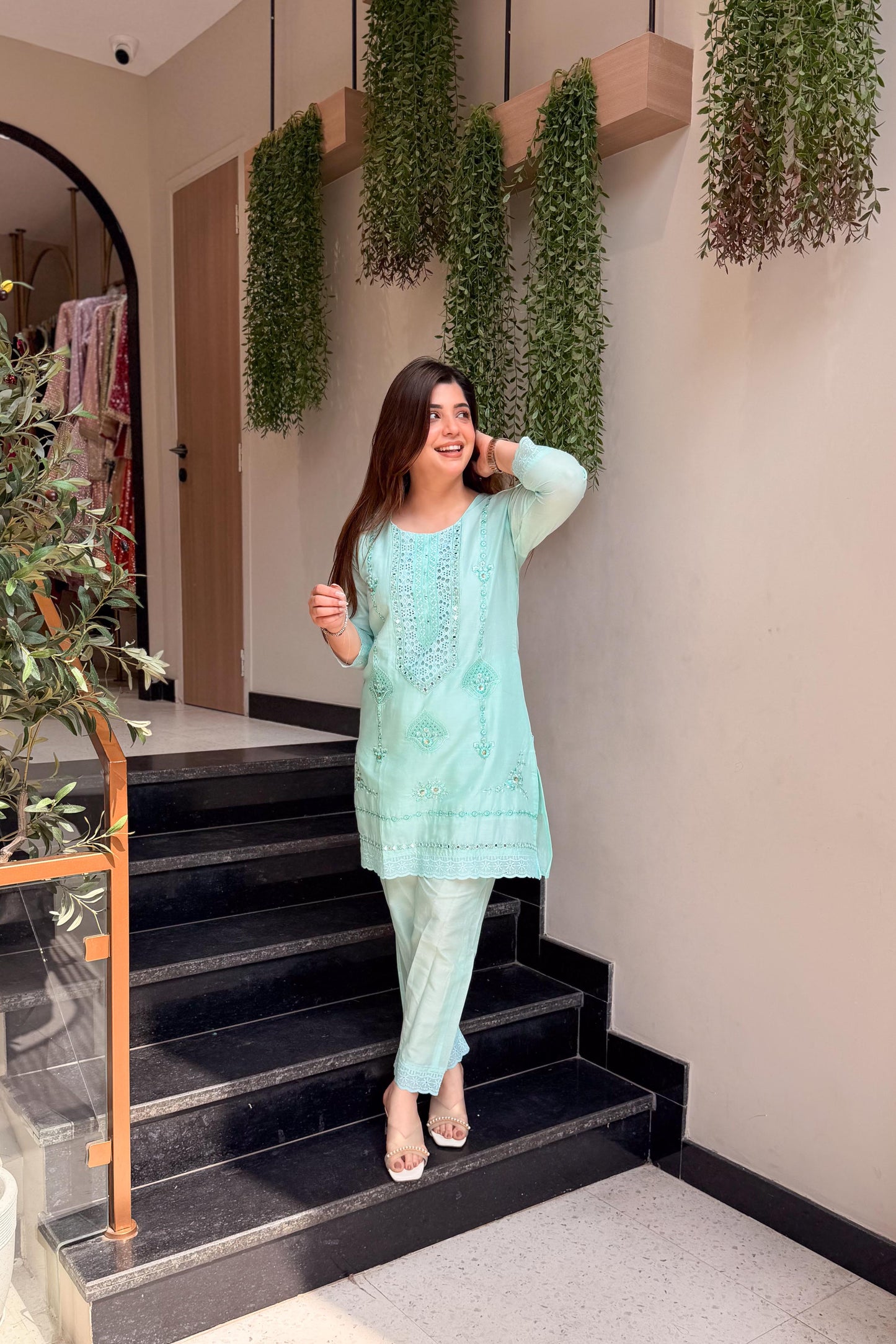 Ziana Embroidered Co ord Set