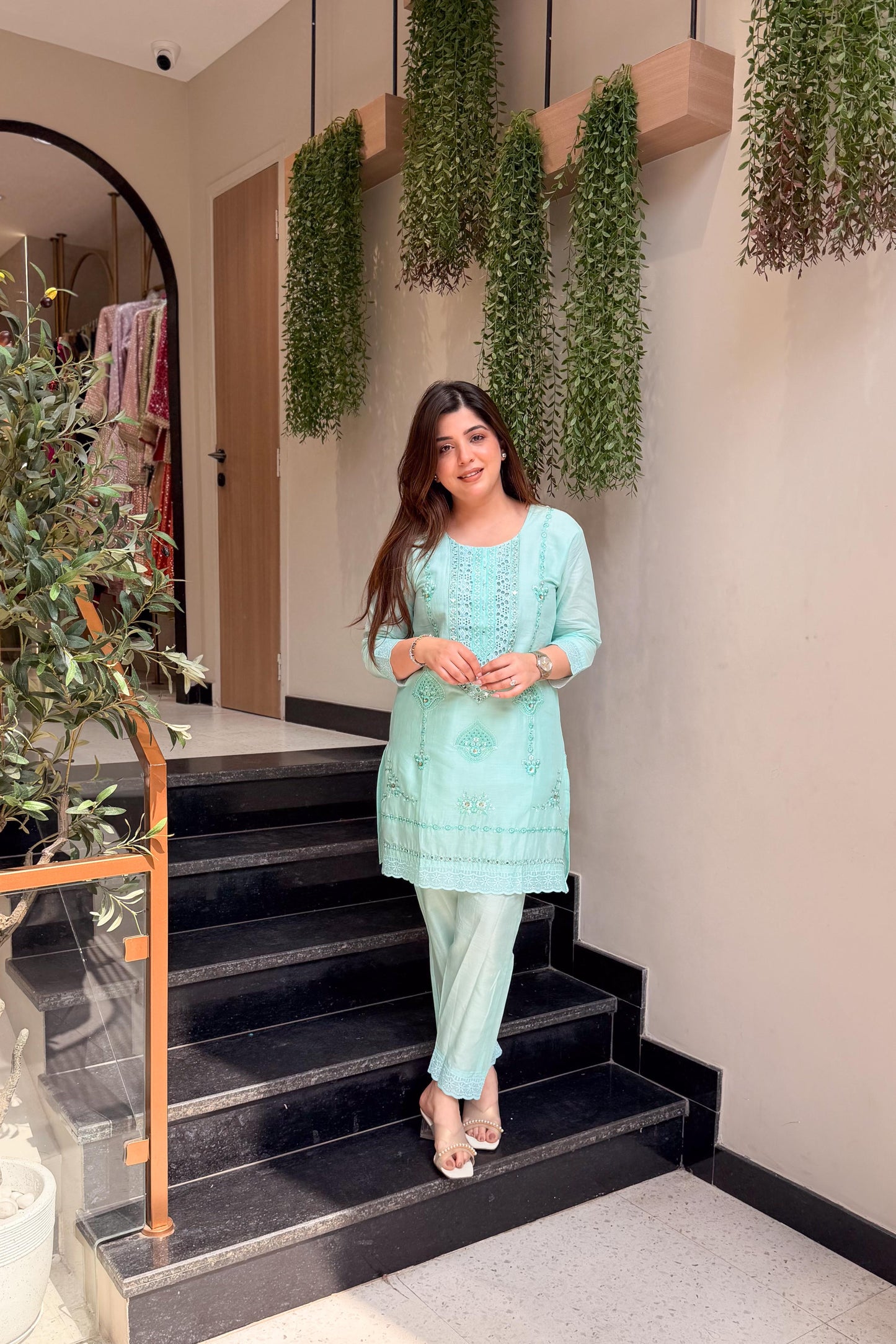 Ziana Embroidered Co ord Set