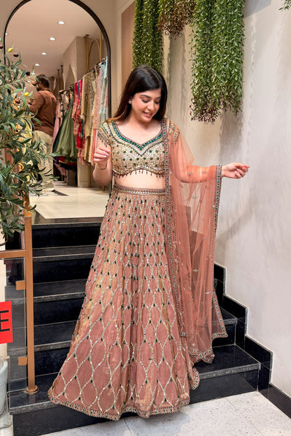 Kairya Hand Embroidered Lehenga