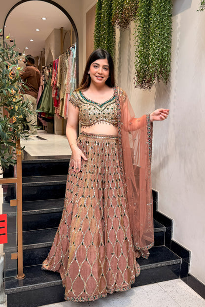 Kairya Hand Embroidered Lehenga
