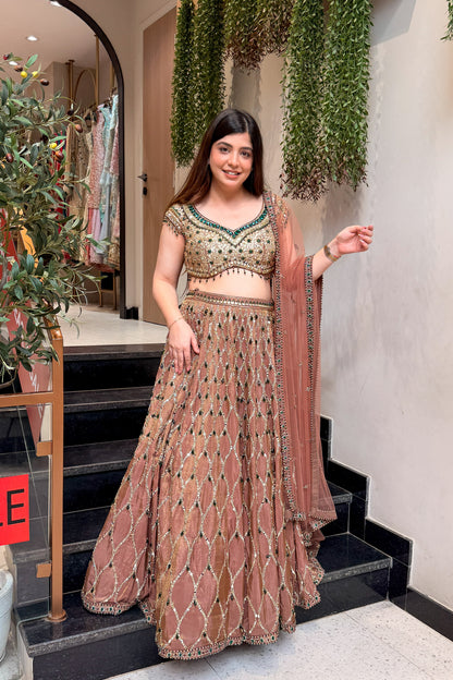 Kairya Hand Embroidered Lehenga