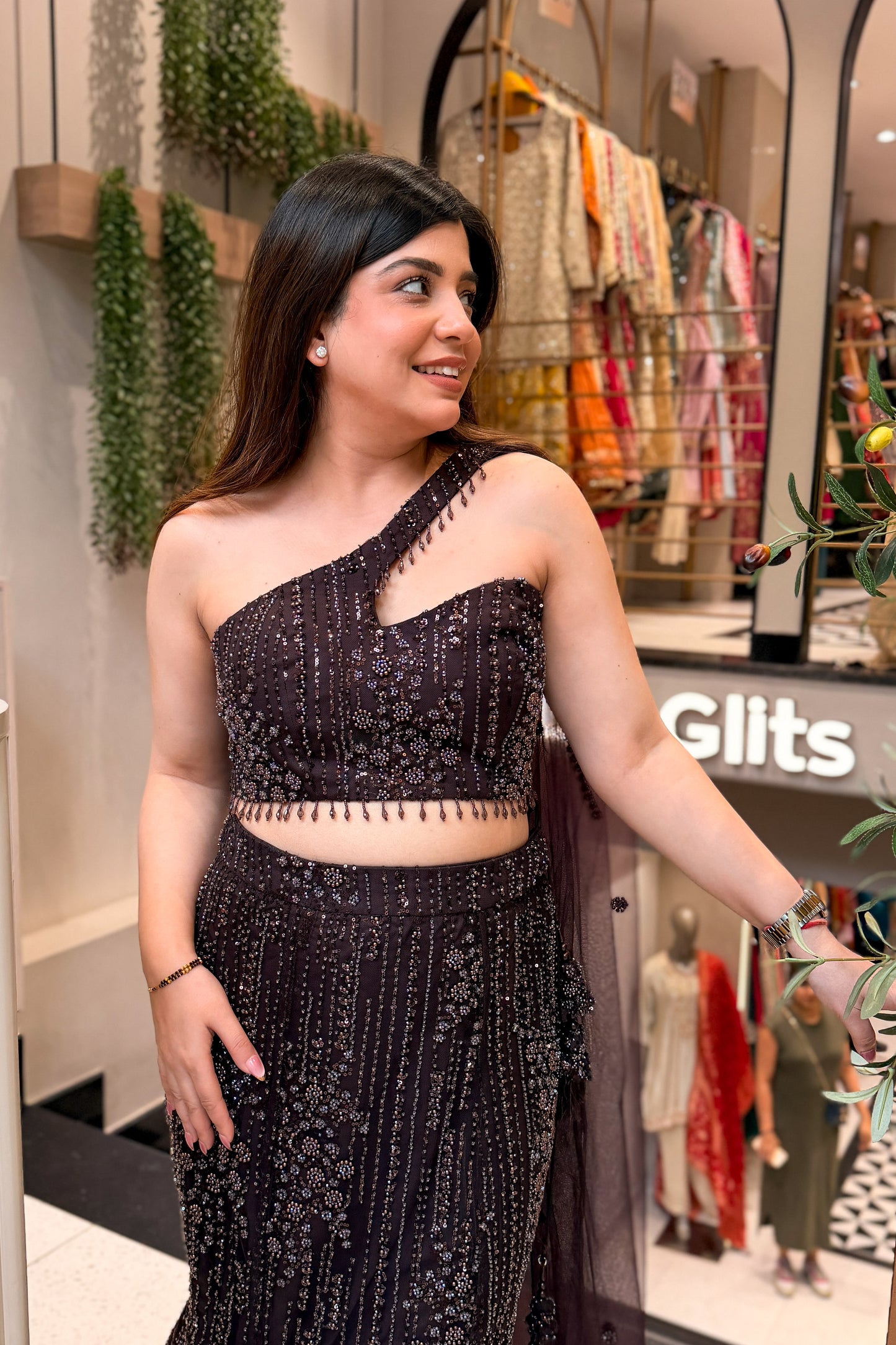 Yashika Hand Embroidered Fish Cut Lehenga
