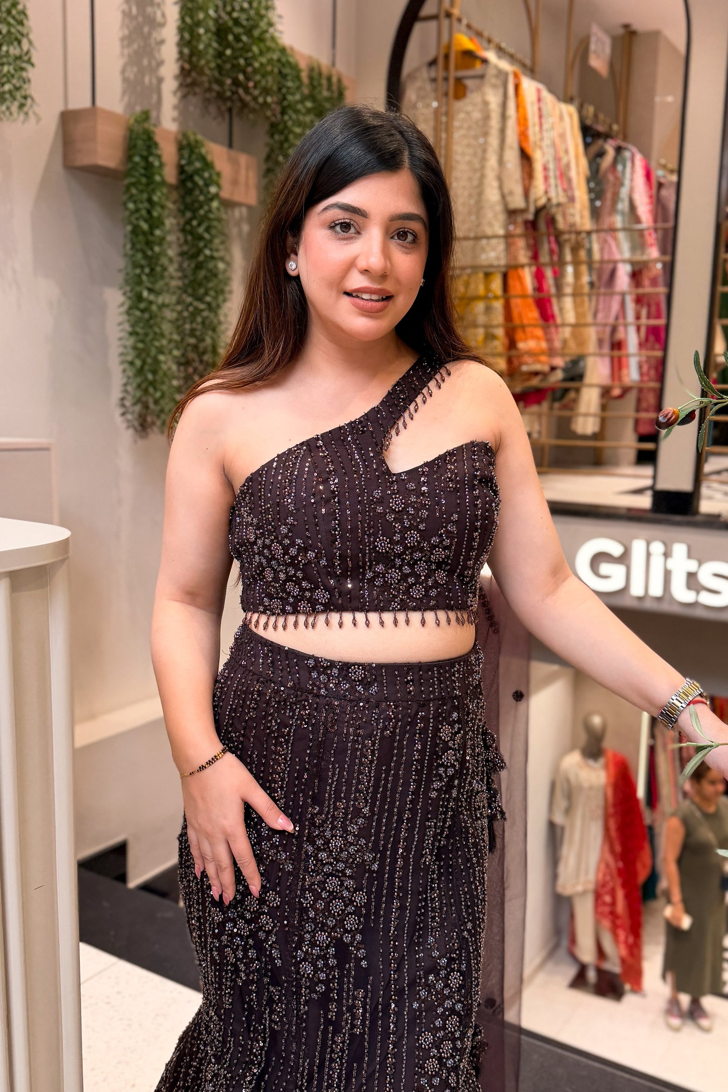 Yashika Hand Embroidered Fish Cut Lehenga