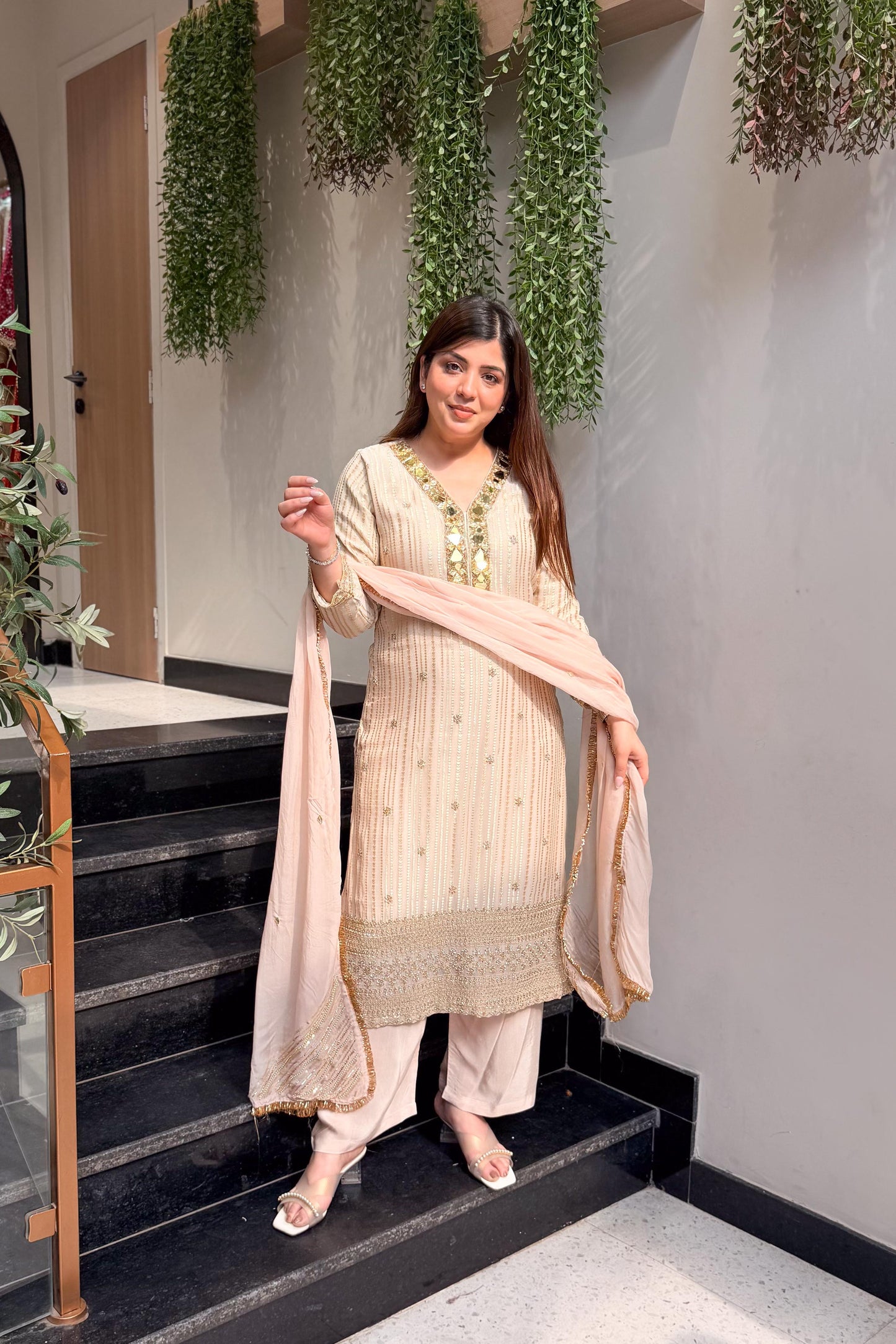 Suhira Mirror Detailing Suit Set