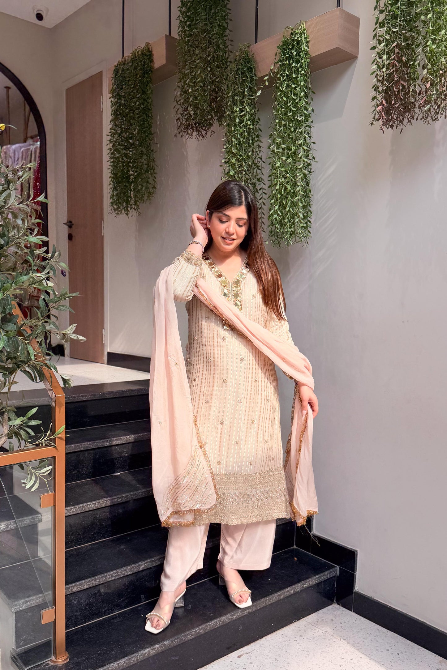 Suhira Mirror Detailing Suit Set