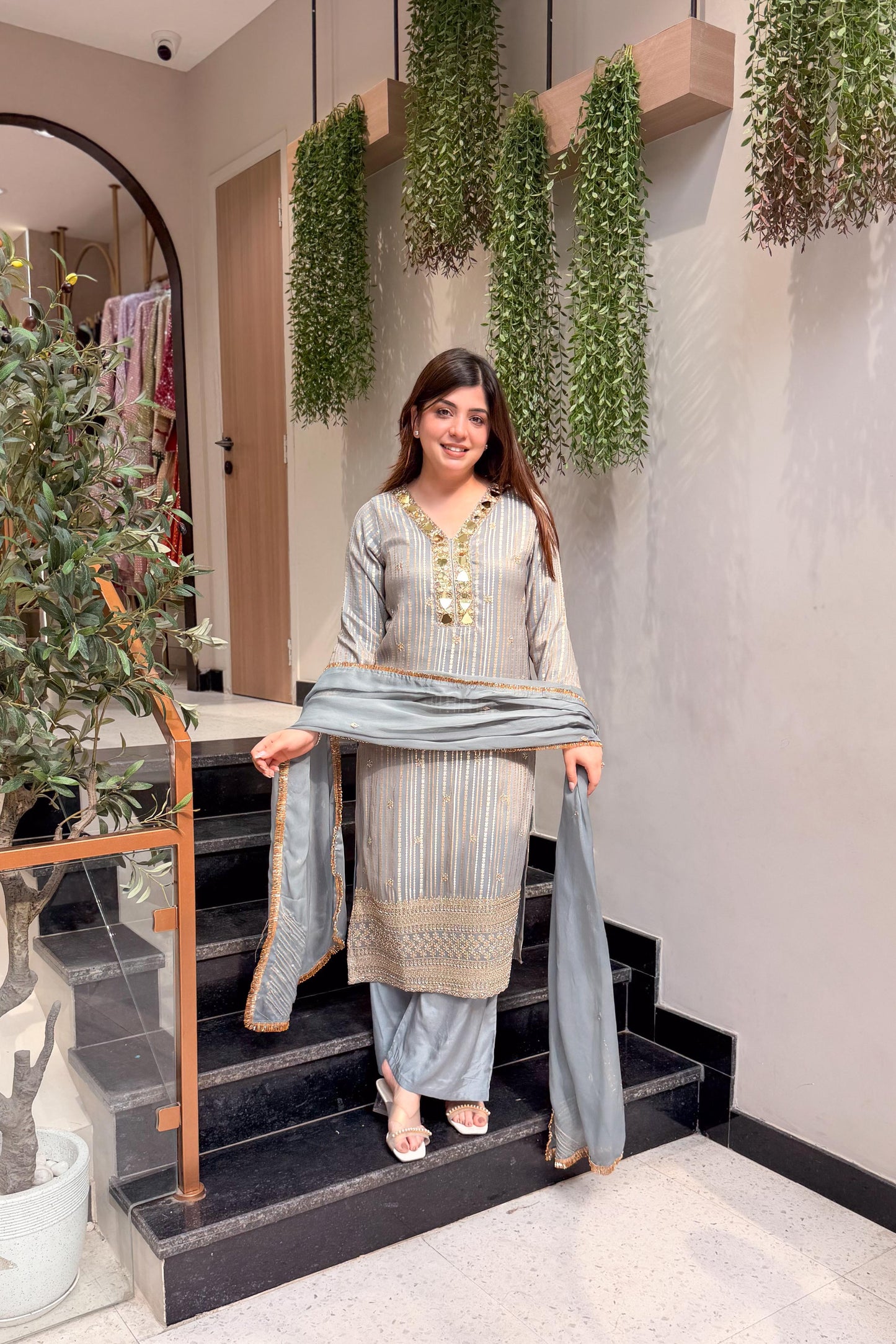 Suhira Mirror Detailing Suit Set