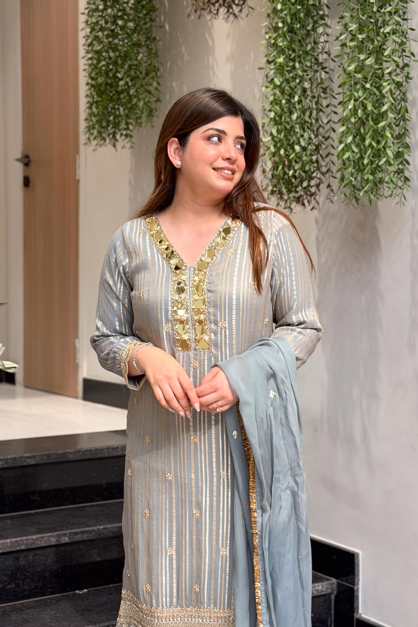Suhira Mirror Detailing Suit Set