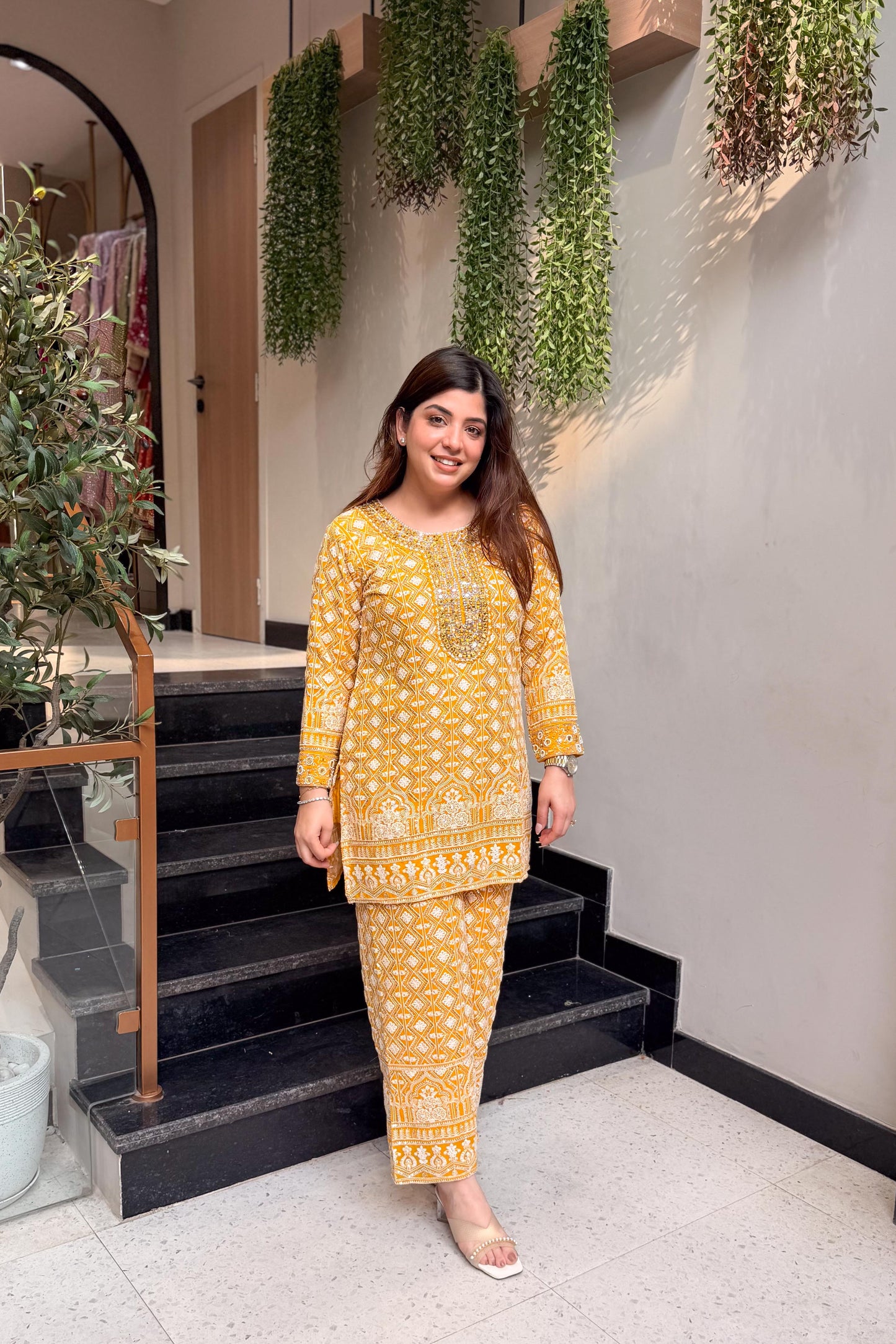 Pratha Embroidered Lucknavi Co ord set