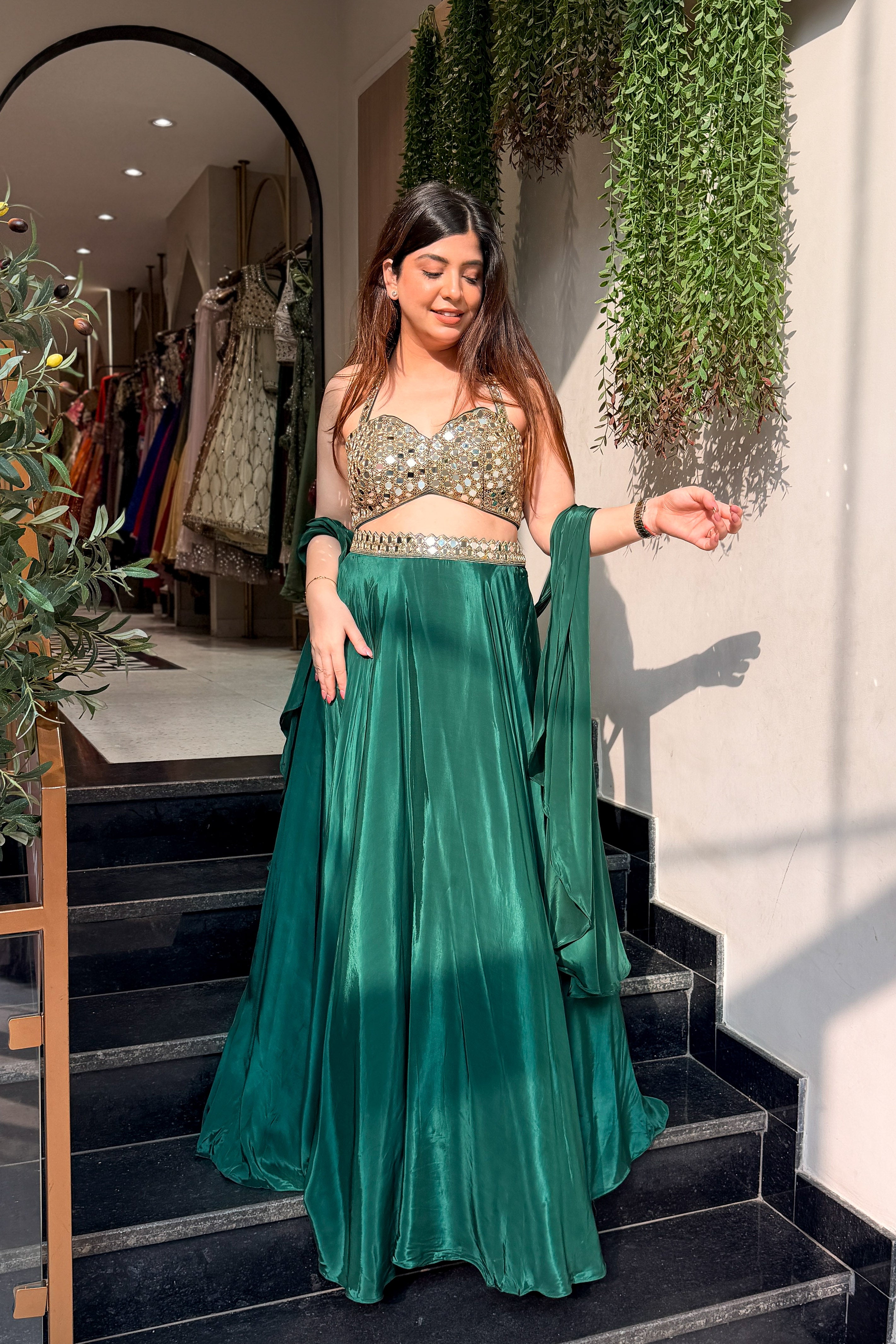 Urvika Mirror Hand Embroidered Lehenga