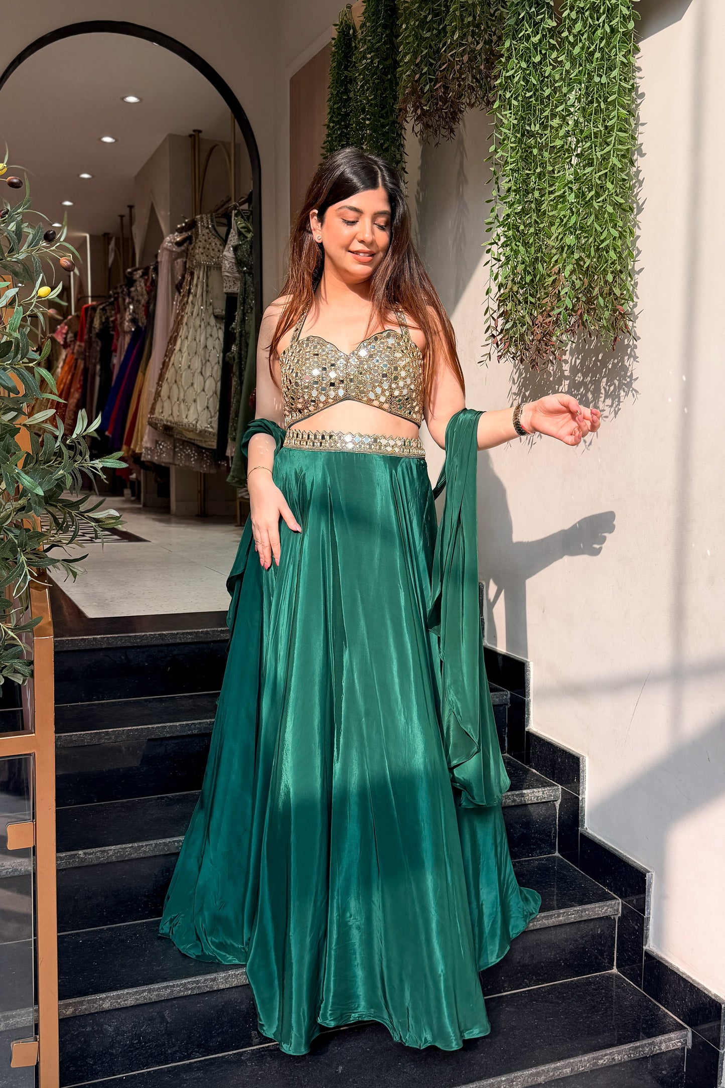 Urvika Mirror Hand Embroidered Lehenga