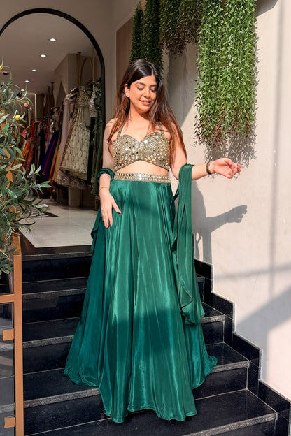 Urvika Mirror Hand Embroidered Lehenga
