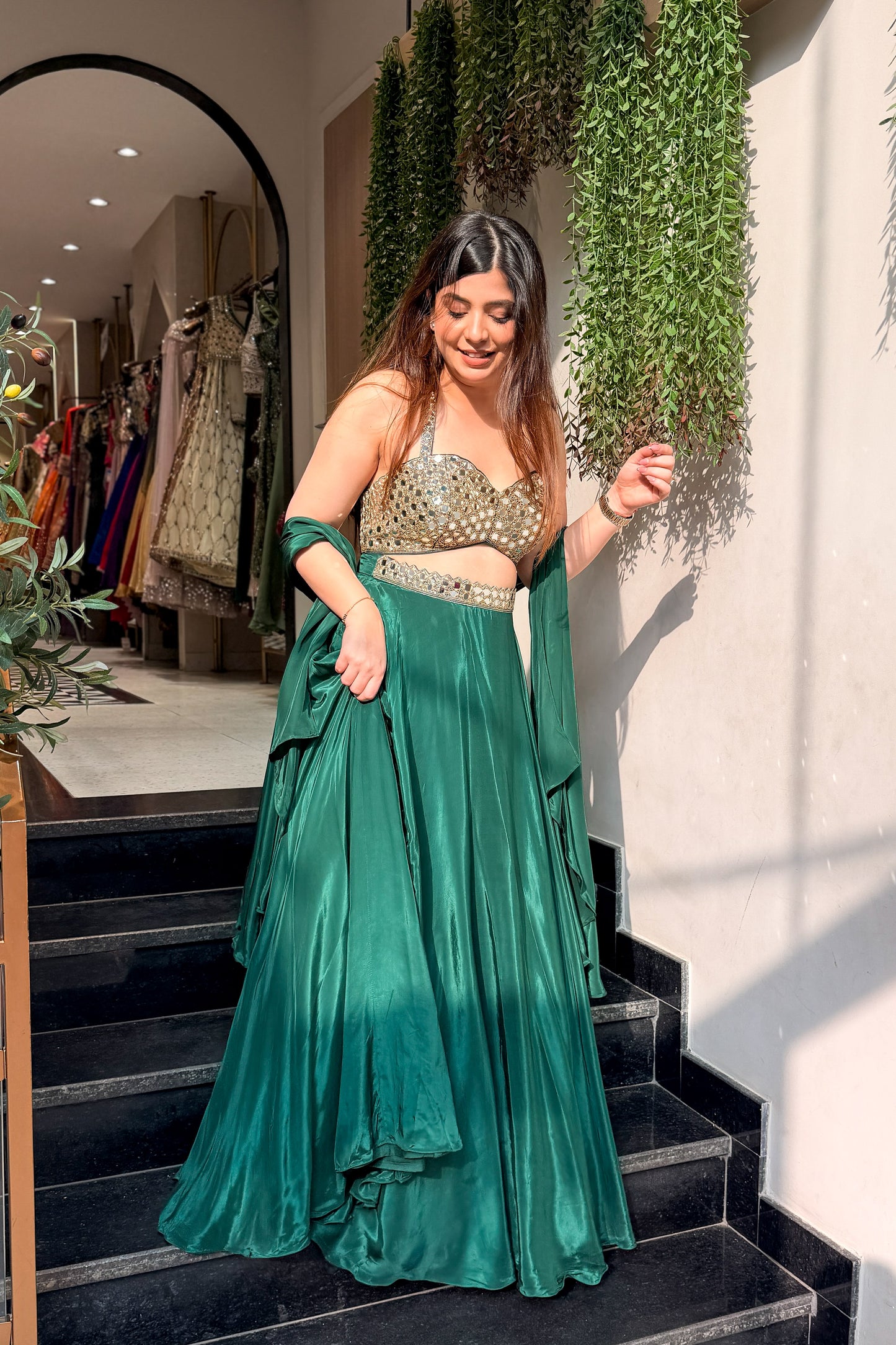 Urvika Mirror Hand Embroidered Lehenga