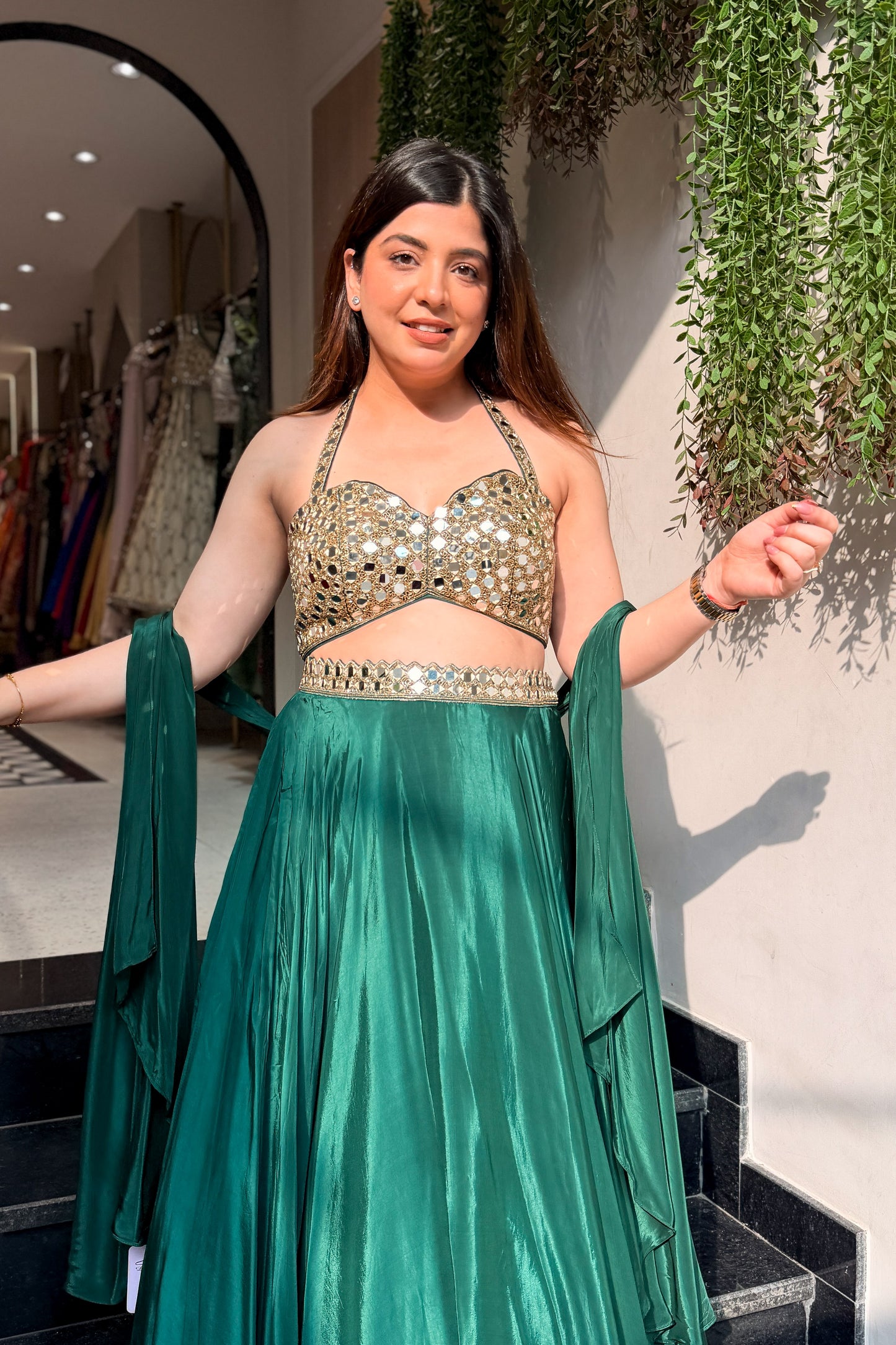 Urvika Mirror Hand Embroidered Lehenga