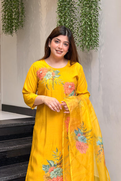 Tivra Floral Hand Painted Suit Set