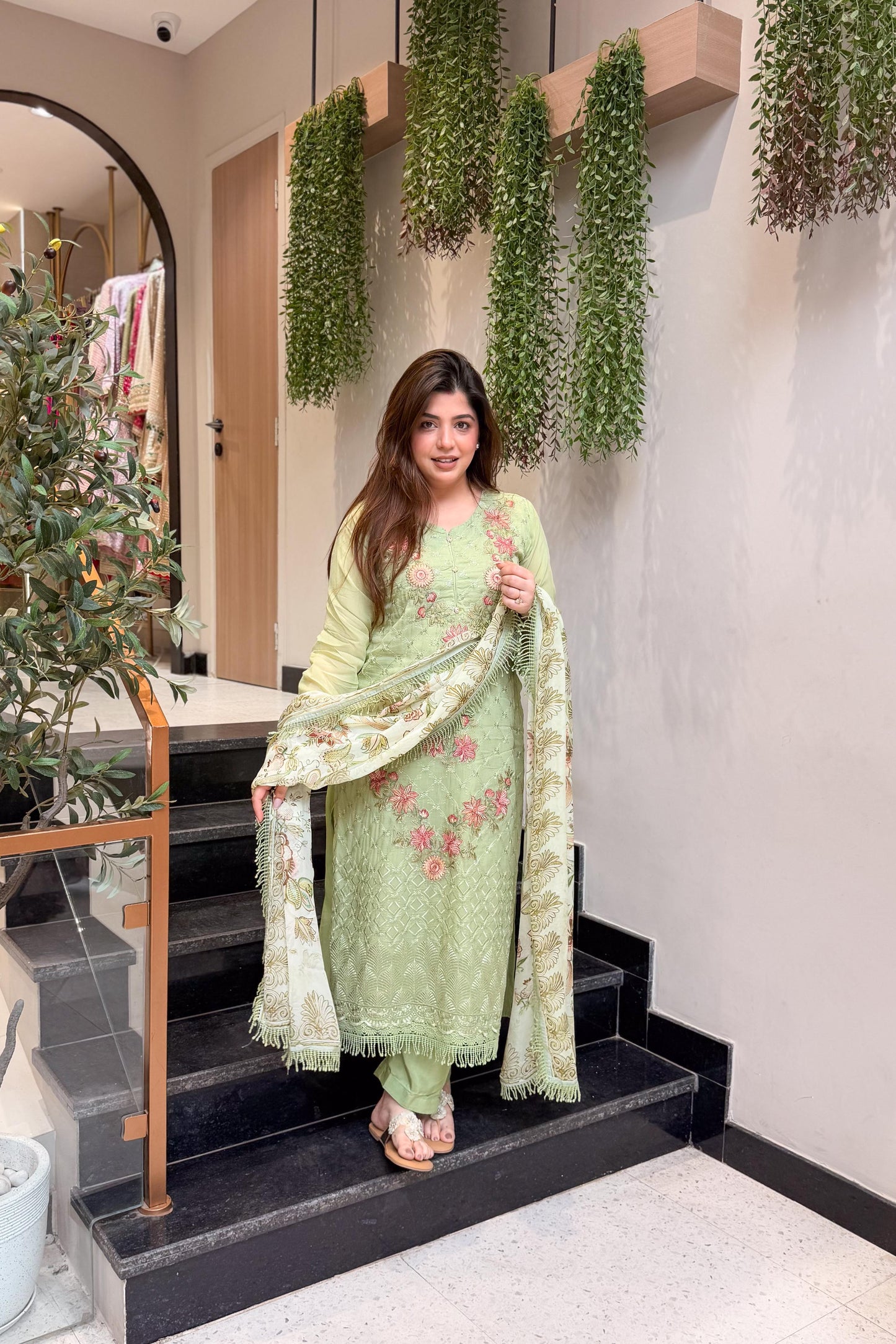Ayla Floral Embroidered Suit Set