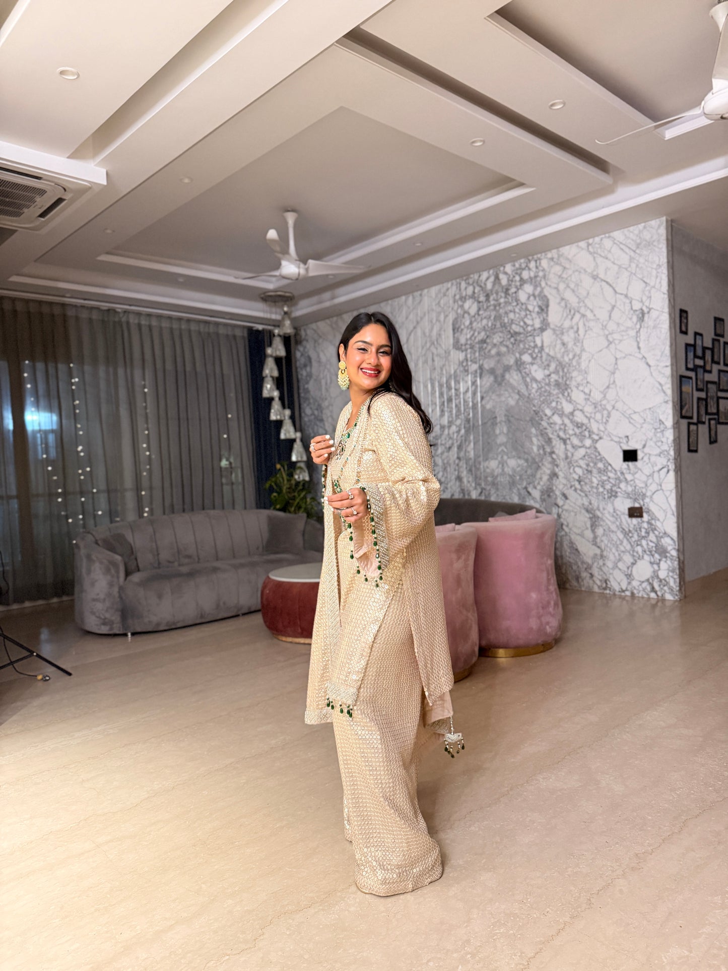 Aqsa Hand Embroidered Suit Set