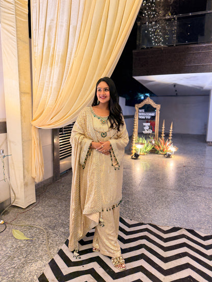 Aqsa Hand Embroidered Suit Set