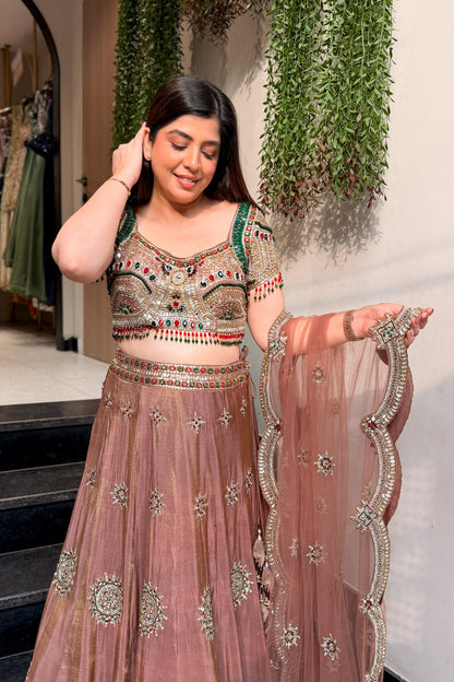 Eshvi Hand Embroidered Lehenga