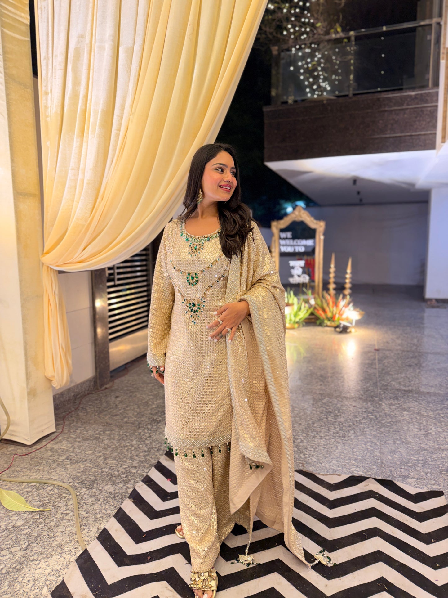 Aqsa Hand Embroidered Suit Set