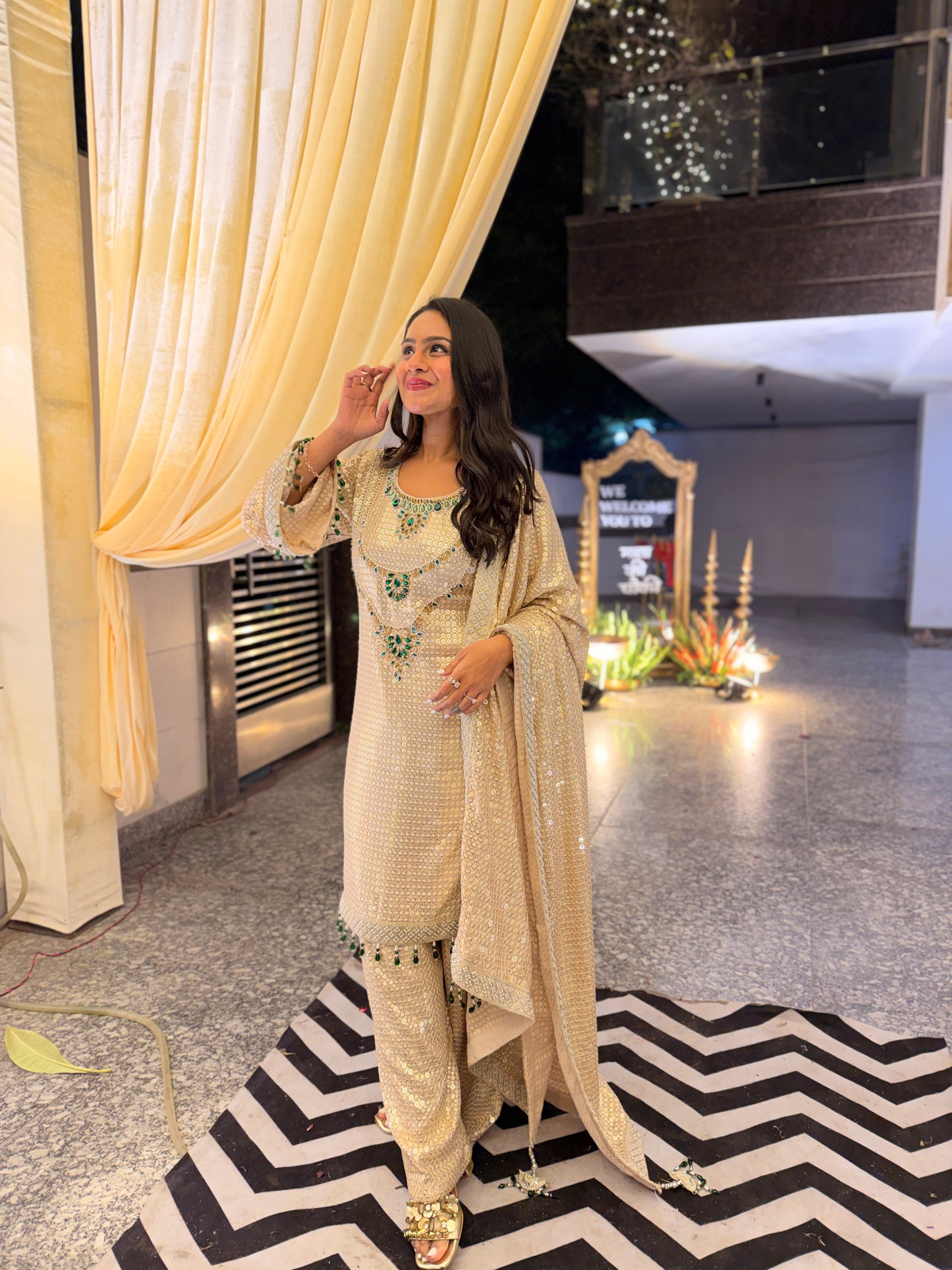 Aqsa Hand Embroidered Suit Set