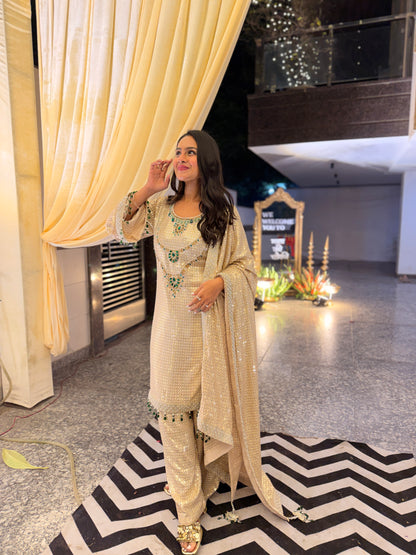 Aqsa Hand Embroidered Suit Set