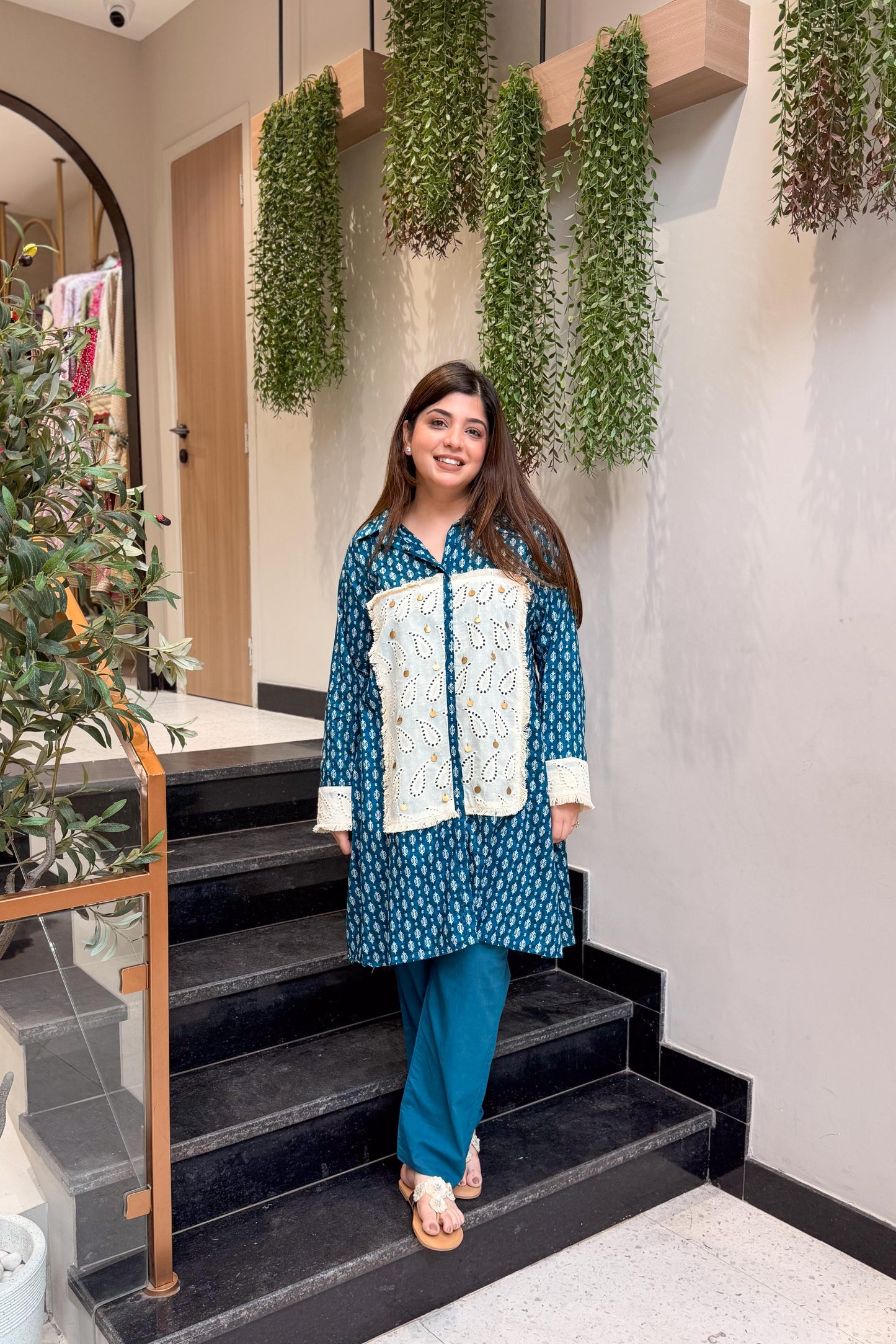 Roshi Schiffli Work Co ord Set