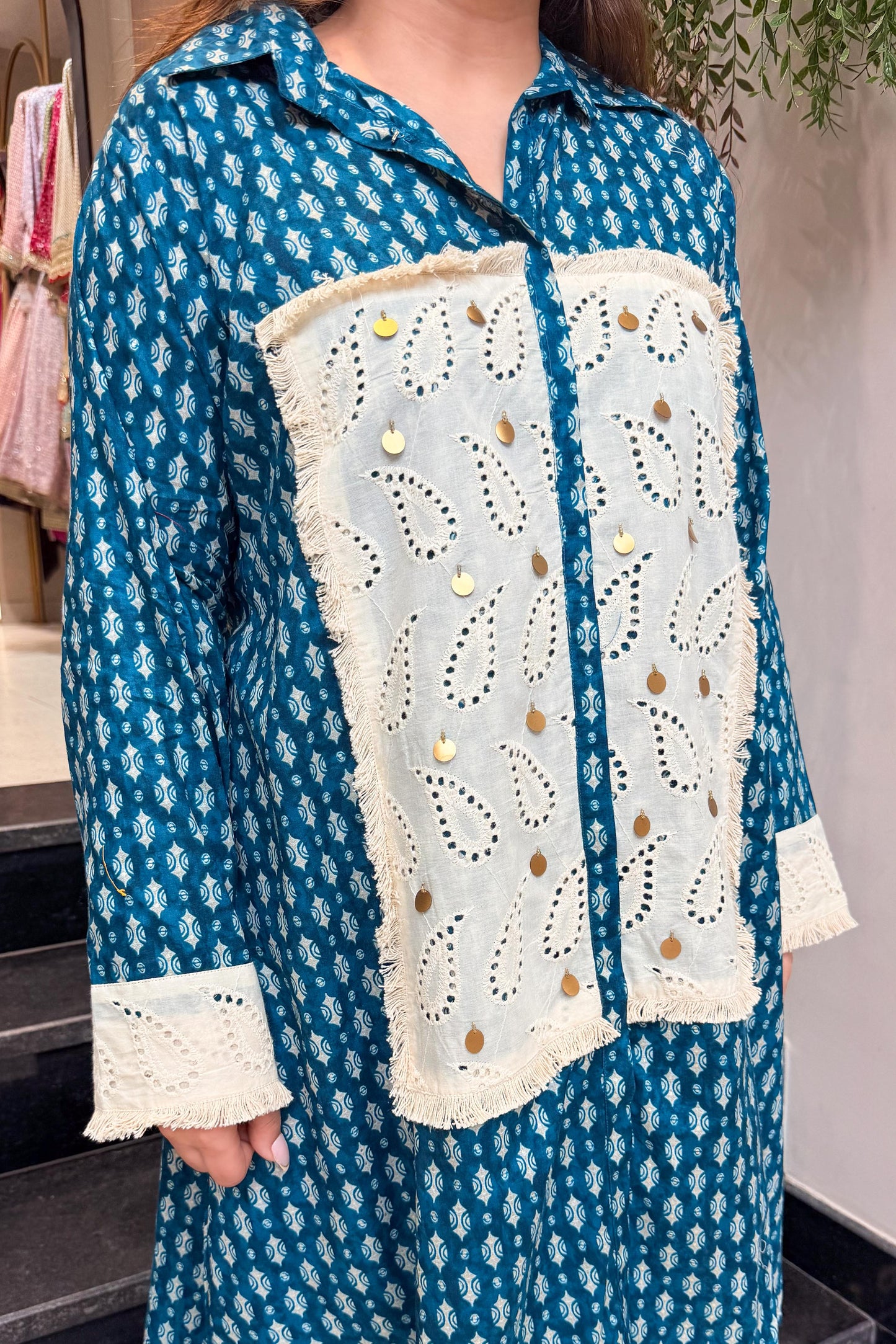 Roshi Schiffli Work Co ord Set