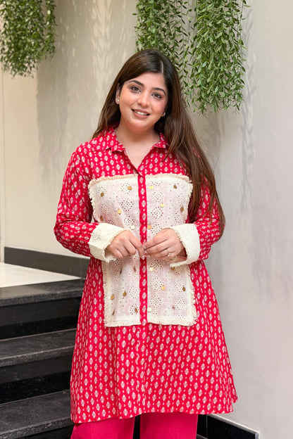 Roshi Schiffli Work Co ord Set