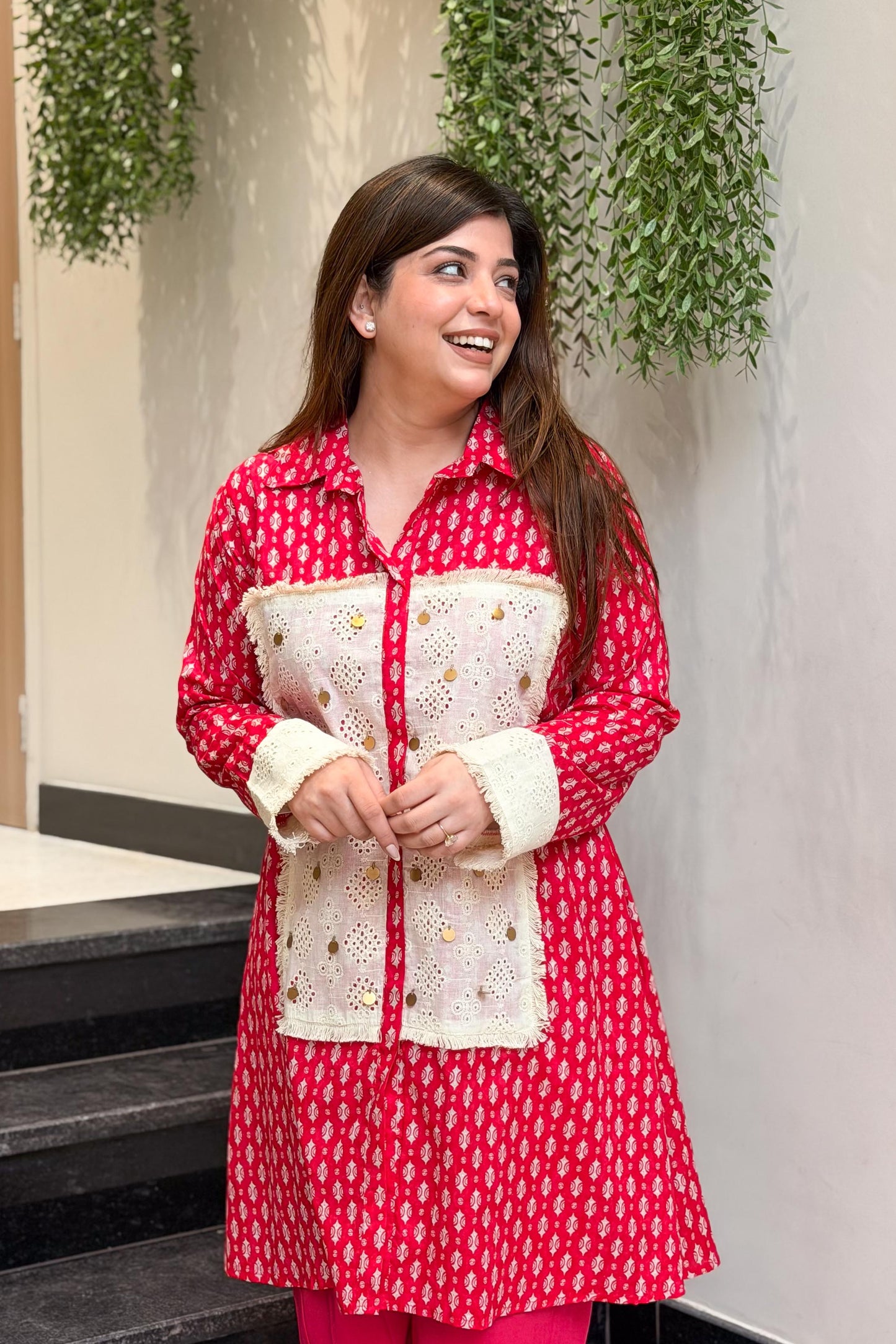 Roshi Schiffli Work Co ord Set